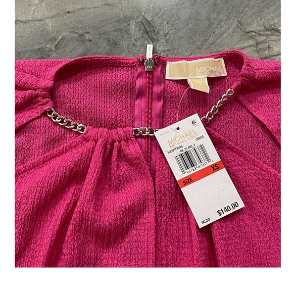 MICHAEL Michael Kors Women's Pink Chain Cutout High-low Dress Cerise XS - Picture 6 of 10